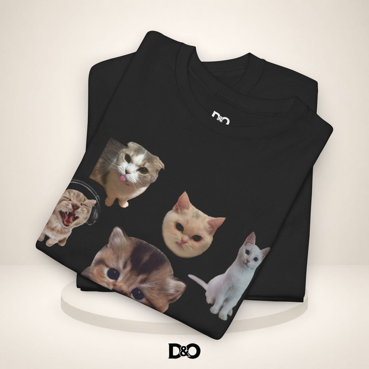 Süße Katzenköpfe T-Shirt — Collage von adorablen Kätzchenköpfen