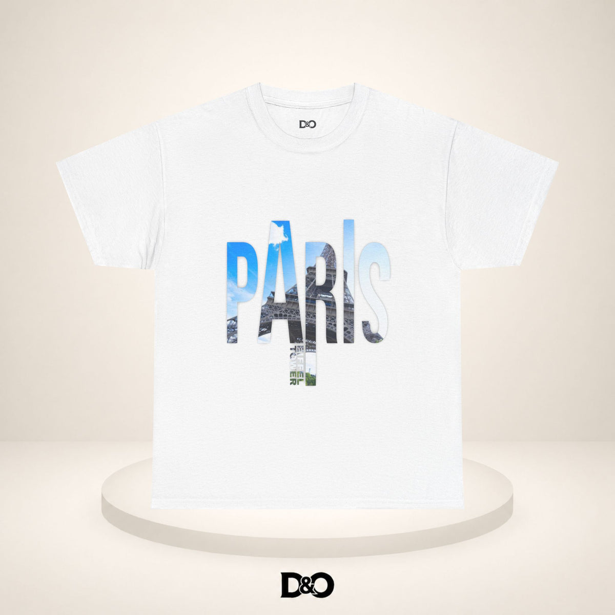 Paris Photo-Print Tee — Skyline Lettering Travel T-Shirt