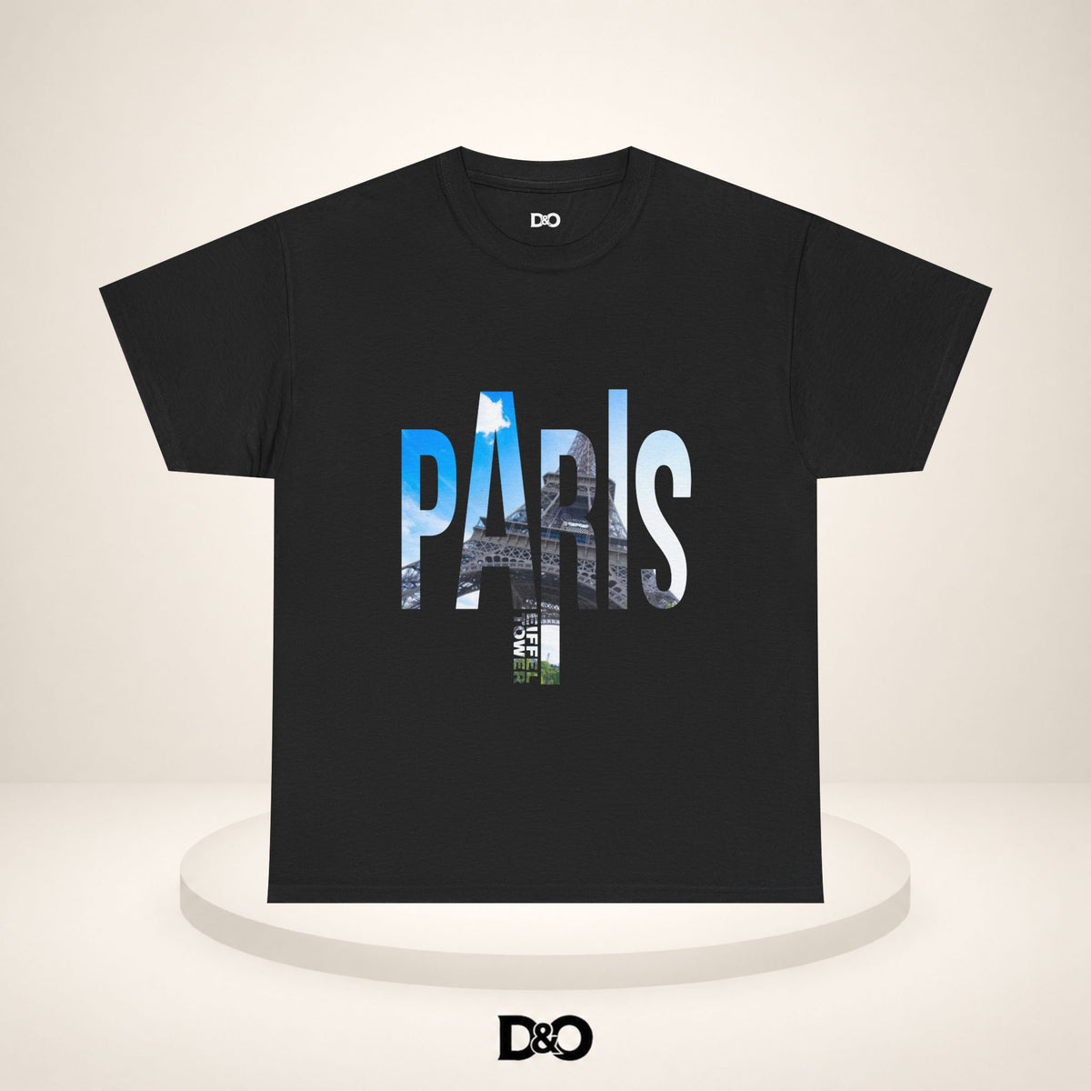 Paris Photo-Print Tee — Skyline Lettering Travel T-Shirt