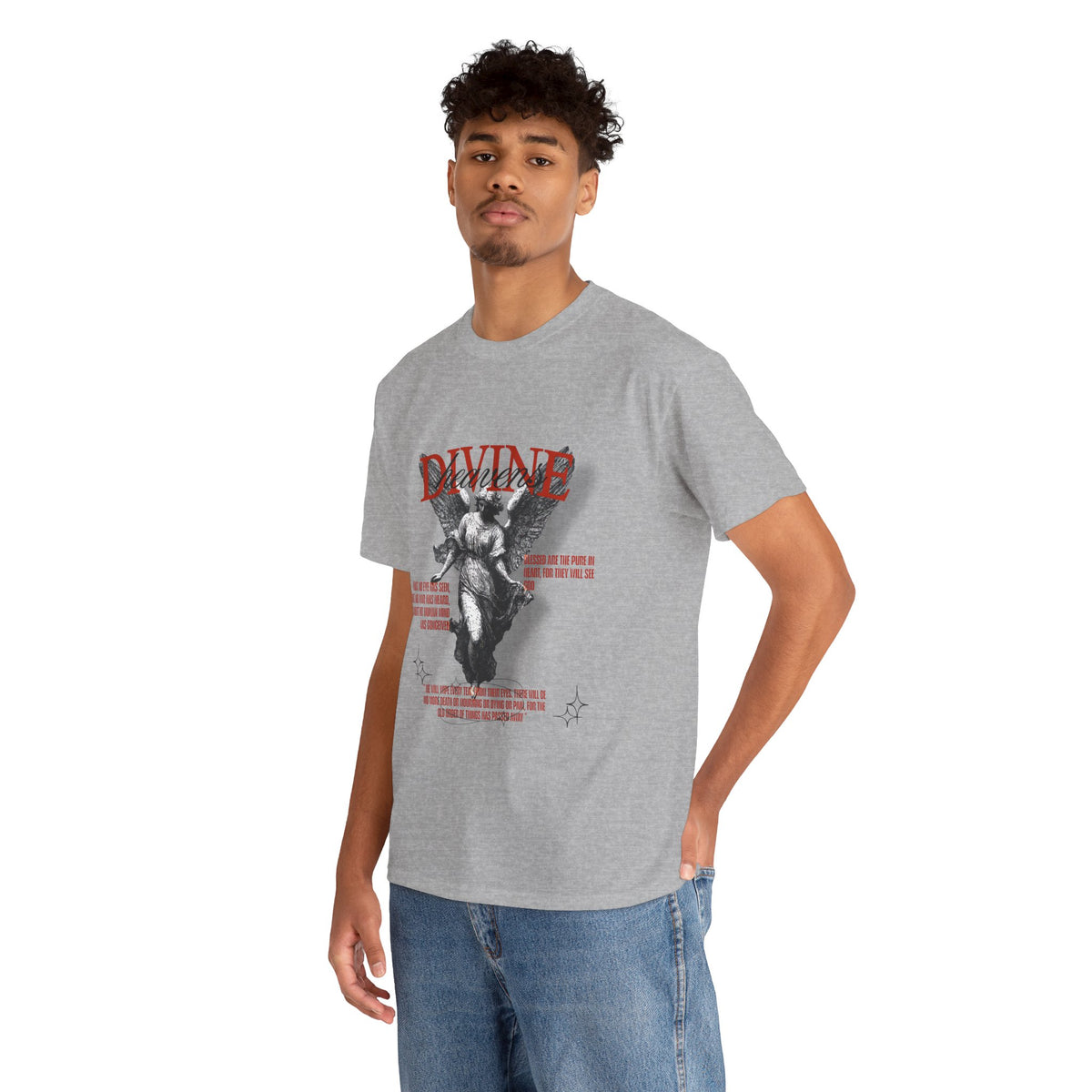 T-shirt graphique Ange Divin — T-shirt style statue vintage