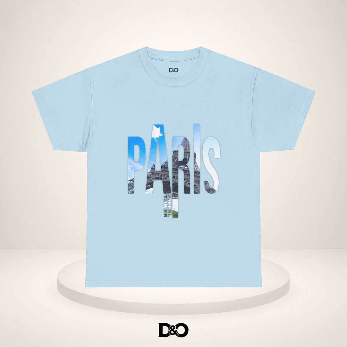 Paris Photo-Print Tee — Skyline Lettering Travel T-Shirt