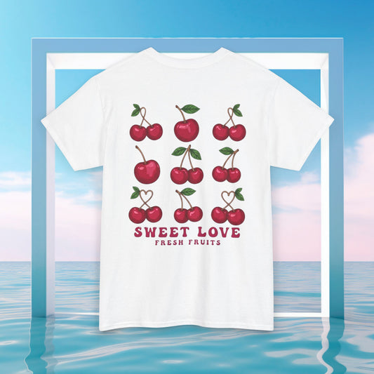 Cherry Graphic Tee – "Sweet Love" Vintage Fruit T-Shirt