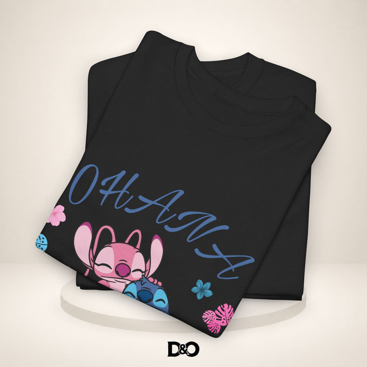T-shirt graphique mignon Ohana Stitch & Angel — T-shirt inspiré de Lilo & Stitch « OHANA » Famille