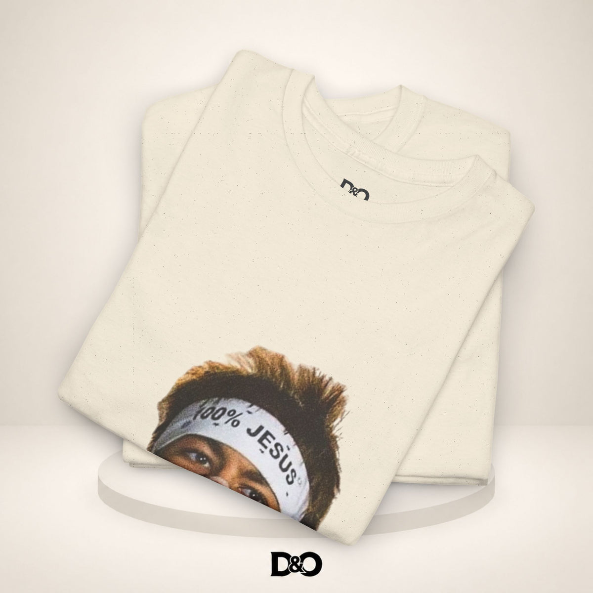 Jesus Stirnband Neymar Jr. Tee — "100% JESUS" Grafik T-Shirt