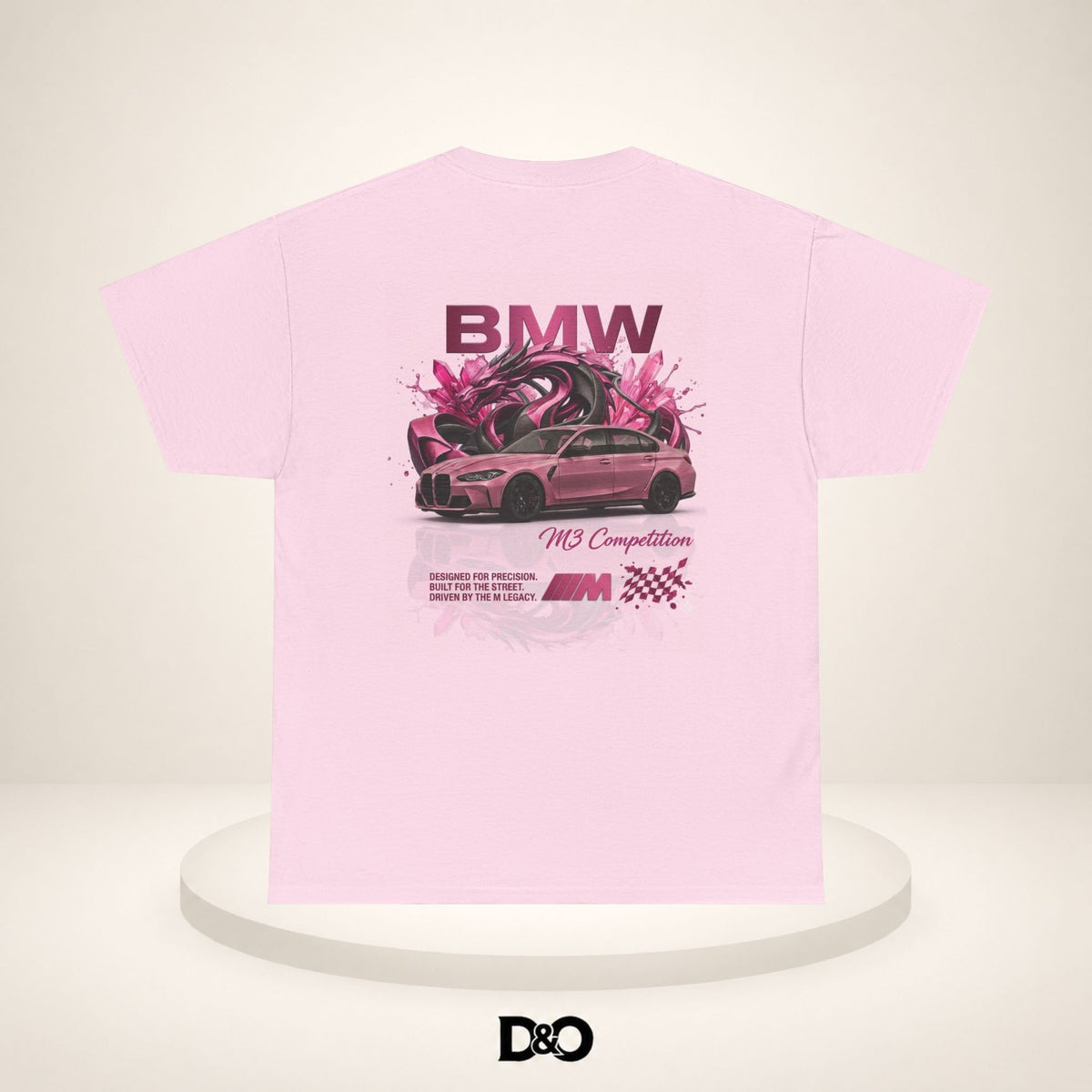 Car Competition Tee — Pink Racing Car Graphic T-Shirt
