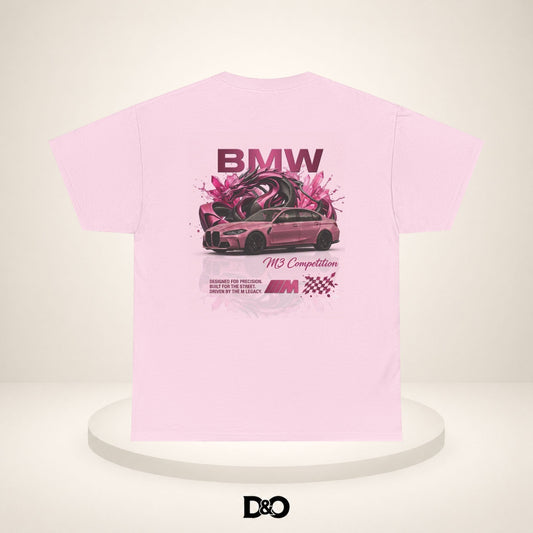 BMW M3 Competition Tee — Pinkes Rennwagen Grafik T-Shirt