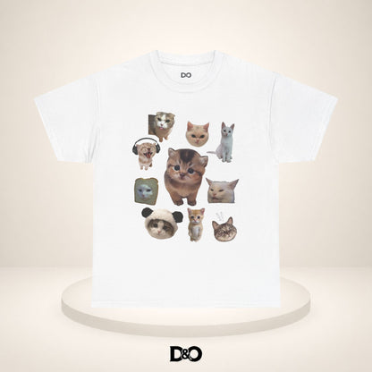 Süße Katzenköpfe T-Shirt — Collage von adorablen Kätzchenköpfen