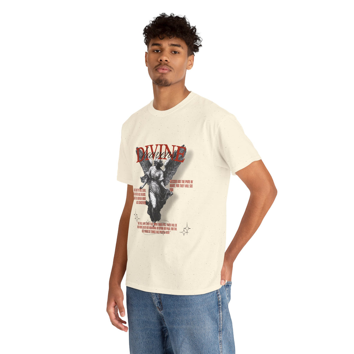 T-shirt graphique Ange Divin — T-shirt style statue vintage